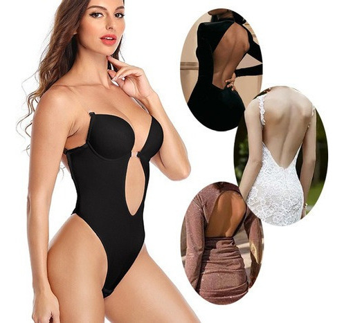 Body Con Cuello En V Profundo Sin Respaldo.