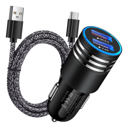 Cargador De Coche Rápido Usb C Para Samsung Galaxy S23 S22 S