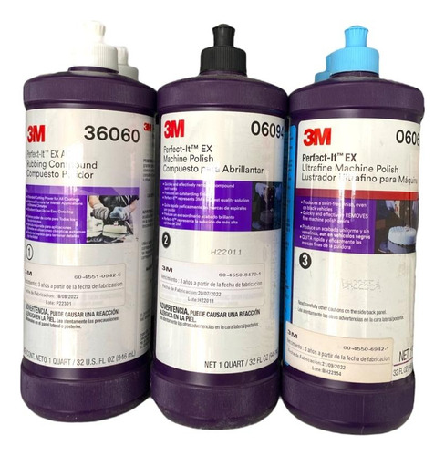 Kit De Pulidores 3m Perfect-it Pastas Pasos 1, 2 Y 3 Violeta