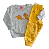 Conjunto Baby Menina Feminino Em Moletom Peluciado Tiger