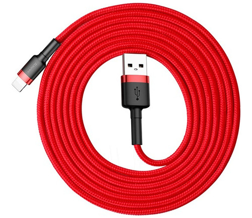 Cable iPhone Usb A Lightning 1.5a 2m Baseus Negro/rojo