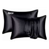 2 Fundas Almohada Cuidad Cabello Satén Sedoso Cómodo Premium