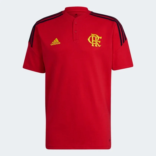 Camisa Polo Flamengo adidas Comissão Técnica Vermelha Ha5403