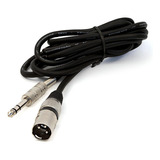 Cabo P10 Para Xlr Macho Preto Estereo - 5 Metros