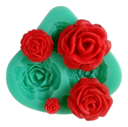 Forma Molde Silicone Sabonete - Rosas 4 Cavidades