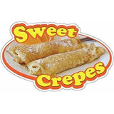 Signmission Sweet Crepes, 24 Calcomanías, Soporte Para