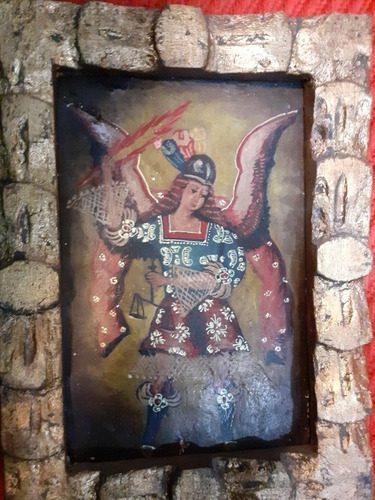 Pintura  Del Arcangel Miguel10x15 Galeria Larreta