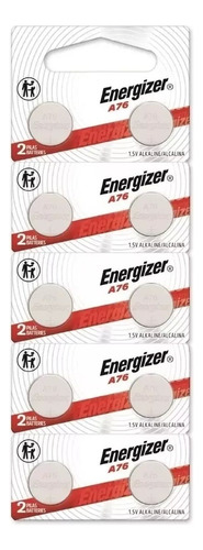 10 X Pilas A76 Energizer Pilas Botón A76 Lr44 Ag13 L1154