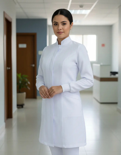 Jaleco Feminino Acinturado De Gabardine\u002Festética\u002Fmédica\u002F | Parcelamento sem juros