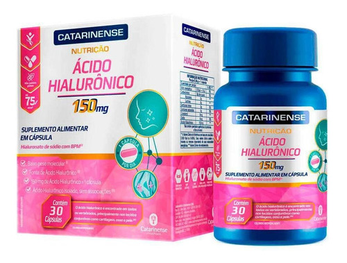 Ácido Hialurônico 150mg (30 Cápsulas) Catarinense Pharma Sabor Sem Sabor