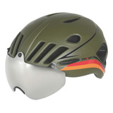 Casco Bicicleta Con Visor Profesional Suomy Green/black. Color Verde Oscuro Talle M