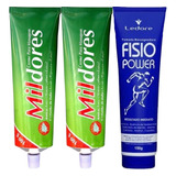 Kit 2 Creme Mil Dores 100g 1 Pomada Massageadora Fisio Power