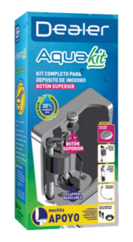 Kit Completo Aquakit Depósito Inodoro Apoyo Botón Superior