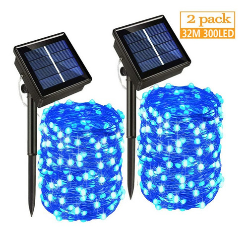 Guirnalda De Luces Solares Navideñas De 32 M Y 300 Led