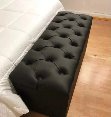 Baulera Pie De Cama Capitone Pana 80cm Calidad Envio Gratis