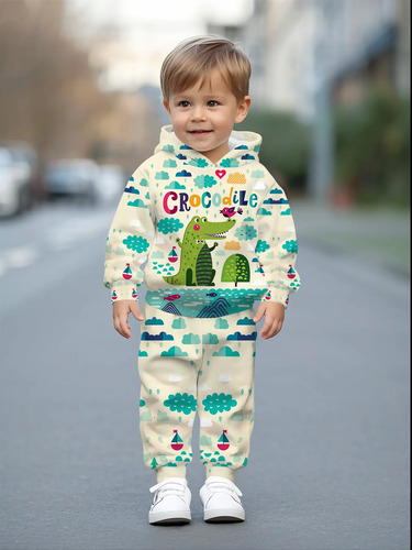 Conjunto De Sudadera Con Capucha Con Estampado 3d De Cocodri