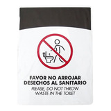 Aviso Señal No Arrojar Desechos Al Sanitario 21x16cm Pared