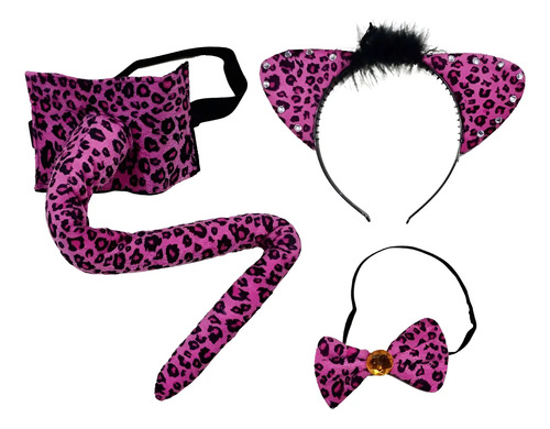 Conjunto Acessórios Carnaval Tiara Rabo Gravata Onça Tigre | MercadoLivre