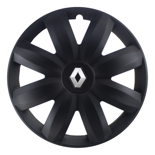 Tasa Clio Mio Twingo Rodado 13 Negro Satinado Logo Gris