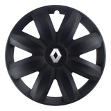 Tasa Clio Mio Twingo Rodado 13 Negro Satinado Logo Gris