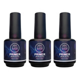 Kit 3 Primer Non Acid Lirió Fixador Unhas Gel Led Uv Acrigel