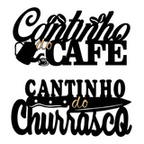 Kit Cantinho Café E Do Churrasco,mdf Preto Fosco