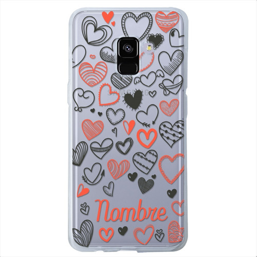 Funda Galaxy Antigolpes Corazones Personalizada Tu Nombre