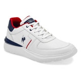 Tenis Casual De Hombre American Polo Blanco 124-717