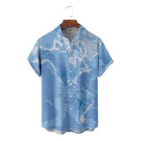 Camisa Hawaiana Unisex Art Map, Camisa De Playa De Verano