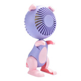 Mini Ventilador De Escritorio Con Porta Celular De Cachorro.