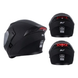 Casco Abatible Half Negro Mate Dot C/luz Trasera Doble Visor