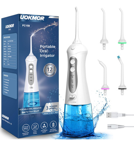 Irrigador Oral Dental Con 3 Modos Y 4 Puntas - Azul