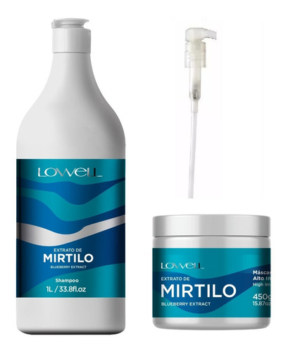 Lowell Shampoo Mirtilo Máscara Alto Impacto Kit Profissional