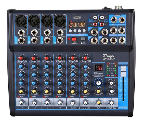 Consola Mixer 8 Canales Interfaz Grabacion Usb Fx - Cuotas