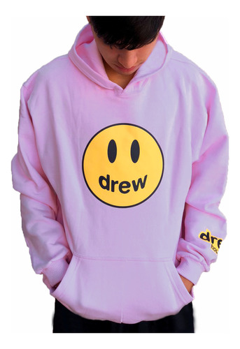 Buzo Hoodie Canguro Frisa Drew Justin Bieber Lila Tendencia 