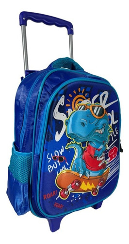 Mochila Dinosaurio Con Carro Escolar 14'' Pulgadas Para Niño