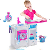 Maquina De Lavar Infantil Com Água E Tabua Completa