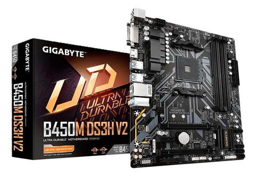 Placa Mãe Gigabyte B450m Ds3h V2 Amd B450 Matx Ddr4 Gigabyte