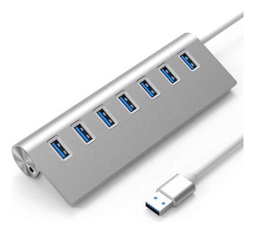 Hub Usb 3.0 De 7 Puertos 5gb Metalico Pc / Mac