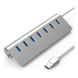 Hub Usb 3.0 De 7 Puertos 5gb Metalico Pc / Mac