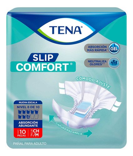 Pañales Tena Slip Comfort Para Adultos Talla Ch/m Por 10 Unidades