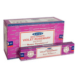 Sahumerios Satya Nag Champa - 12 Unidades Fragancia Violet Rosemary