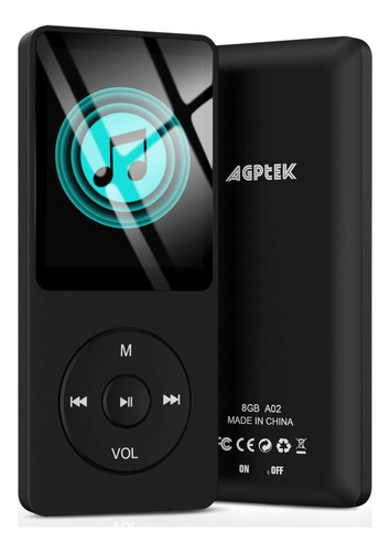 Agptek A02 Reproductor Mp3 De 8 Gb, 70 Horas De Reproducción