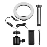 Ring Light Iluminador 8 Polegadas Tripé Com Suporte Celular Cor Da Estrutura Preto Cor Da Luz Branco Frio, Branco Quente, Amarela 110v/220v