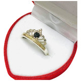 Ap 066   Anillo Corona Calada Con Cubic  Plata Y Oro 