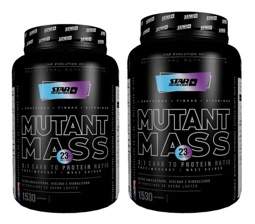 2 Mutant Mass Star Nutrition 1,5 Kg Gainer Masa Muscular