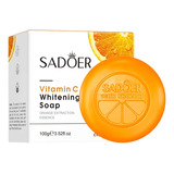 Jabón De Naranja Con Vitamina C Sadoer Blanqueador 100g