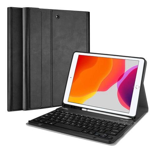 Funda Con Teclado Para iPad 10.2 9na 8va 7ma Gen Negra