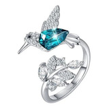 Anillo Swarovski Colibri Esmeralda Plata