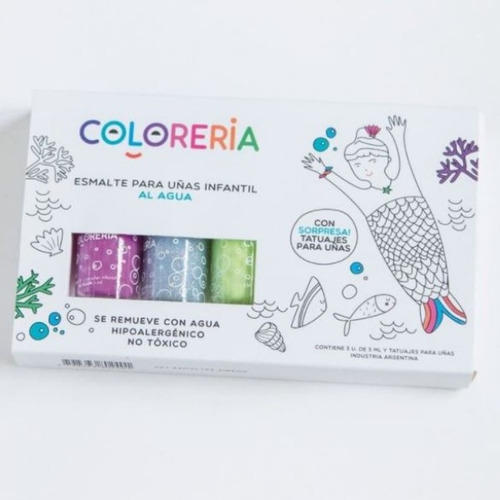 Set De Esmaltes X3 + Tatuajes Lavables Infantil 